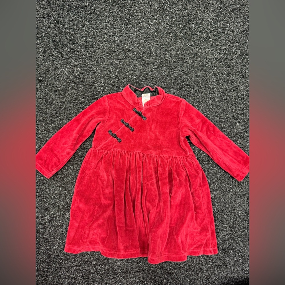 GAP Oriental Vibrant Red Vintage Velvet Dress